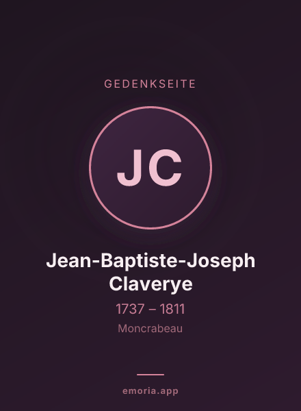 Gedenkportrait von Jean-Baptiste-Joseph Claverye