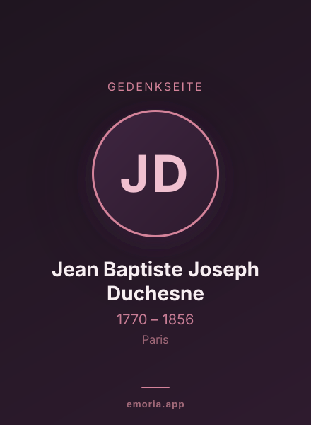 Gedenkportrait von Jean Baptiste Joseph Duchesne