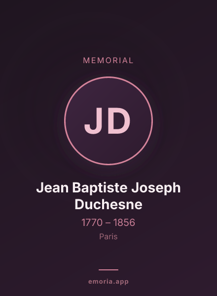Memorial portrait of Jean Baptiste Joseph Duchesne