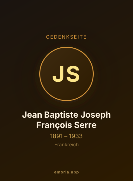 Gedenkportrait von Jean Baptiste Joseph François Serre