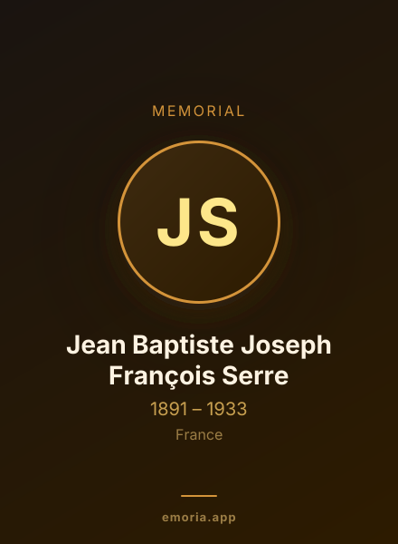 Memorial portrait of Jean Baptiste Joseph François Serre