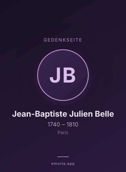 Gedenkportrait von Jean-Baptiste Julien Belle