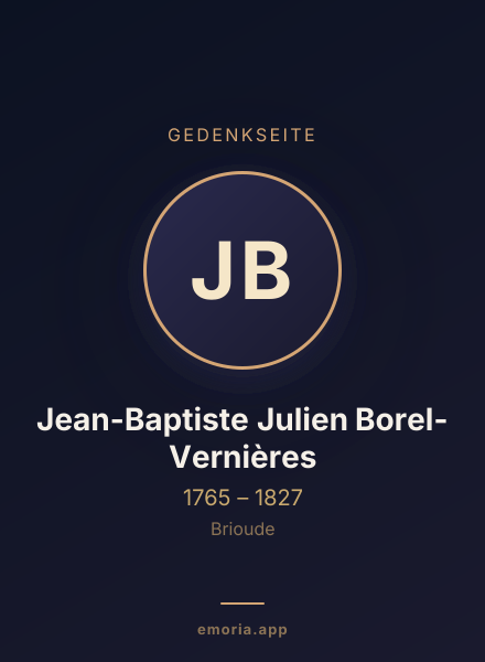 Gedenkportrait von Jean-Baptiste Julien Borel-Vernières