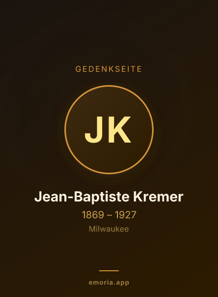 Gedenkportrait von Jean-Baptiste Kremer