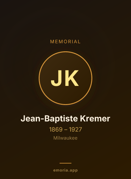 Memorial portrait of Jean-Baptiste Kremer
