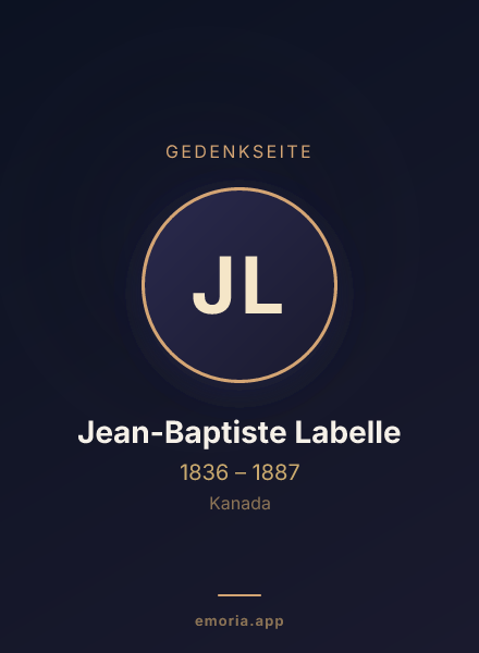 Gedenkportrait von Jean-Baptiste Labelle