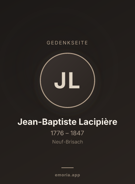 Gedenkportrait von Jean-Baptiste Lacipière