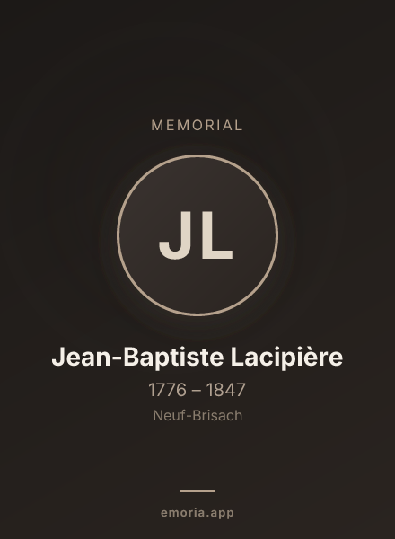 Memorial portrait of Jean-Baptiste Lacipière