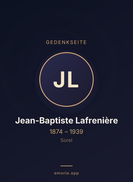 Gedenkportrait von Jean-Baptiste Lafrenière