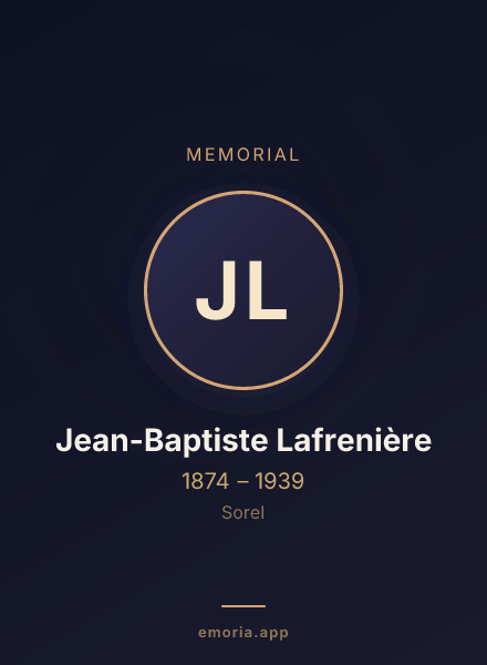 Memorial portrait of Jean-Baptiste Lafrenière