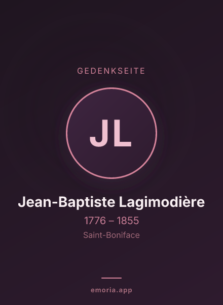 Gedenkportrait von Jean-Baptiste Lagimodière
