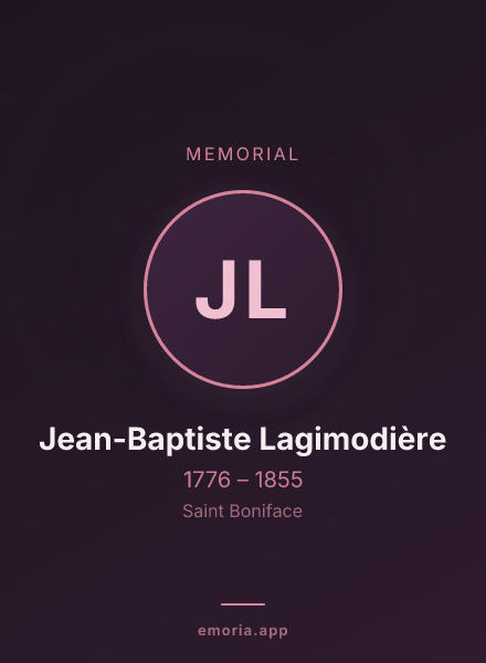 Memorial portrait of Jean-Baptiste Lagimodière