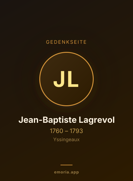 Gedenkportrait von Jean-Baptiste Lagrevol