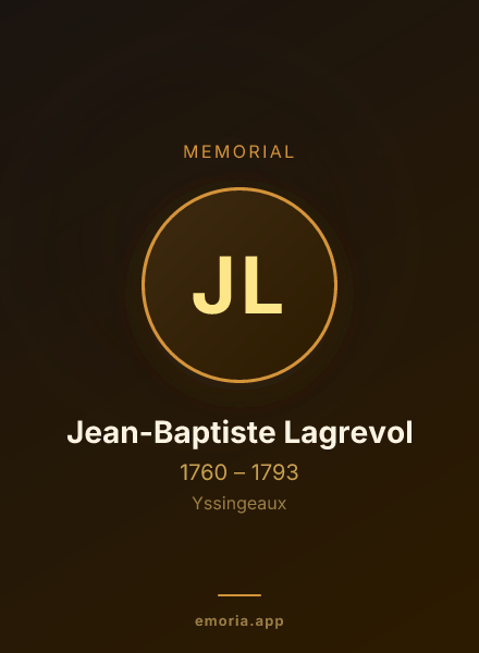 Memorial portrait of Jean-Baptiste Lagrevol