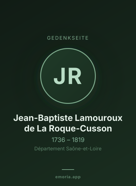 Gedenkportrait von Jean-Baptiste Lamouroux de La Roque-Cusson