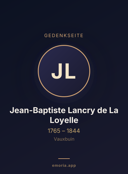 Gedenkportrait von Jean-Baptiste Lancry de La Loyelle