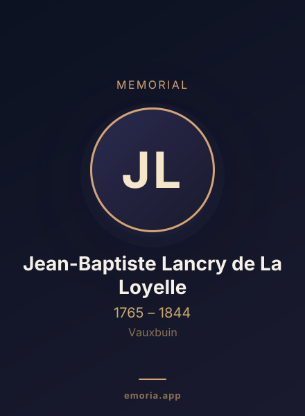 Memorial portrait of Jean-Baptiste Lancry de La Loyelle