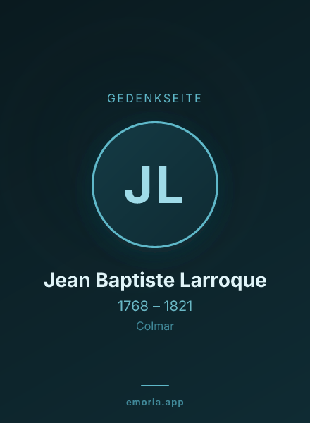 Gedenkportrait von Jean Baptiste Larroque
