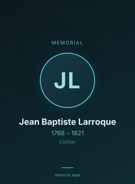 Memorial portrait of Jean Baptiste Larroque