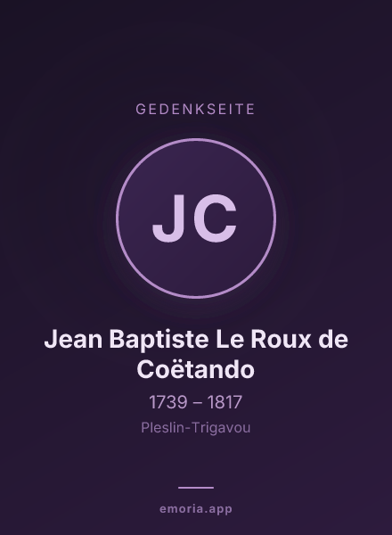 Gedenkportrait von Jean Baptiste Le Roux de Coëtando