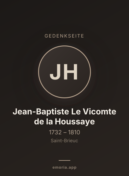 Gedenkportrait von Jean-Baptiste Le Vicomte de la Houssaye