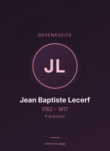 Gedenkportrait von Jean Baptiste Lecerf