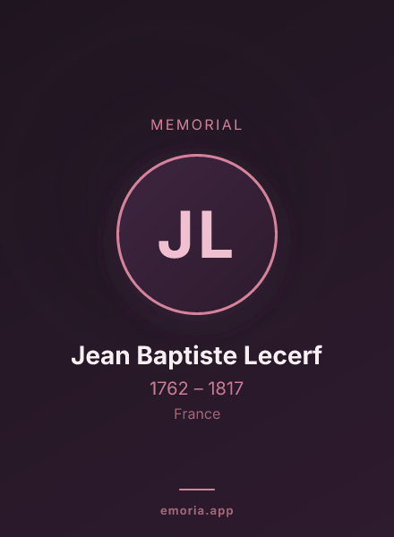 Memorial portrait of Jean Baptiste Lecerf