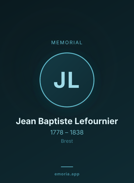 Memorial portrait of Jean Baptiste Lefournier