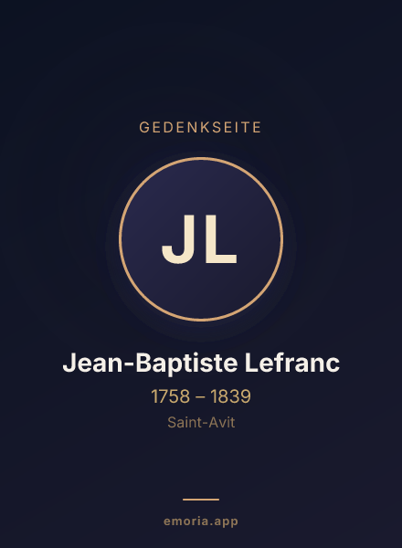 Gedenkportrait von Jean-Baptiste Lefranc