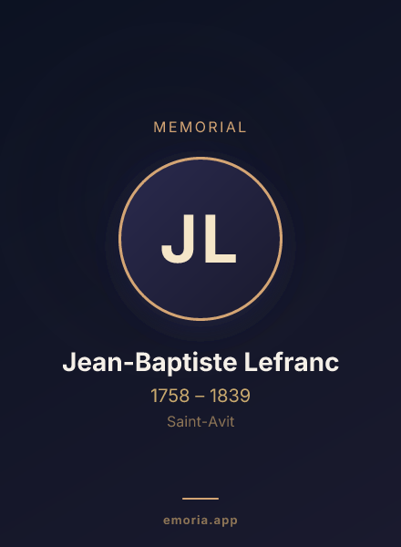 Memorial portrait of Jean-Baptiste Lefranc