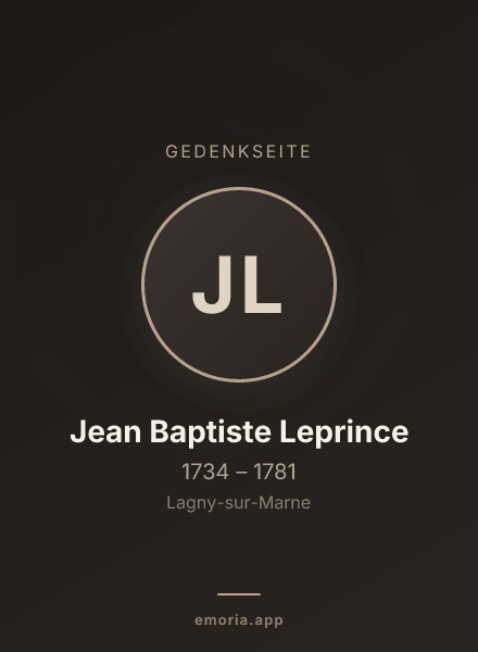 Gedenkportrait von Jean Baptiste Leprince