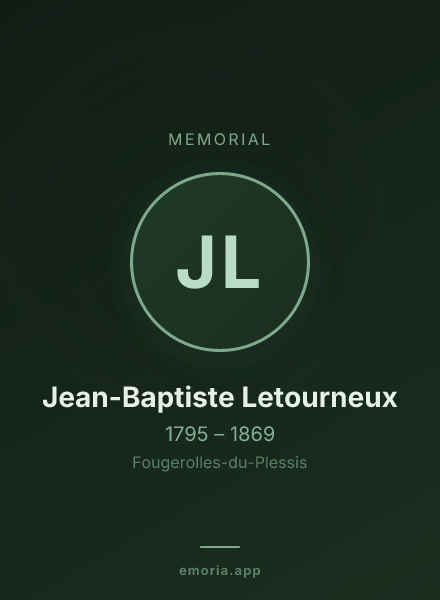 Memorial portrait of Jean-Baptiste Letourneux