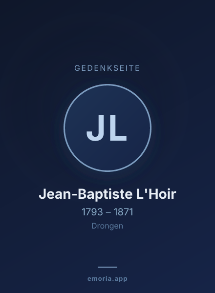 Gedenkportrait von Jean-Baptiste L'Hoir