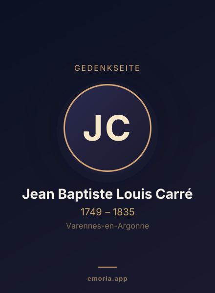 Gedenkportrait von Jean Baptiste Louis Carré