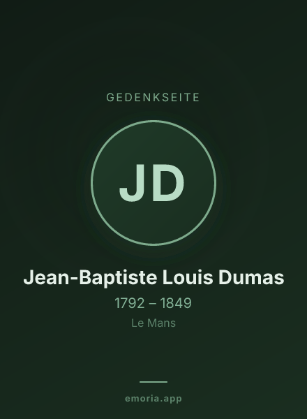 Gedenkportrait von Jean-Baptiste Louis Dumas
