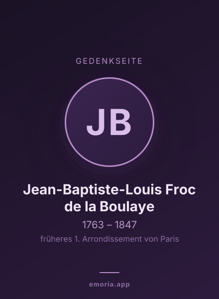Gedenkportrait von Jean-Baptiste-Louis Froc de la Boulaye