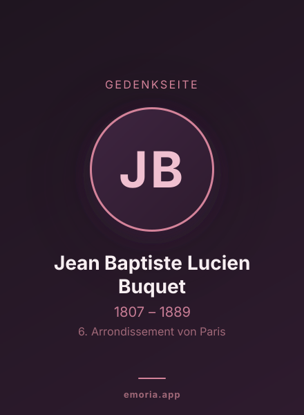 Gedenkportrait von Jean Baptiste Lucien Buquet