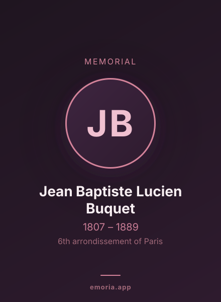 Memorial portrait of Jean Baptiste Lucien Buquet