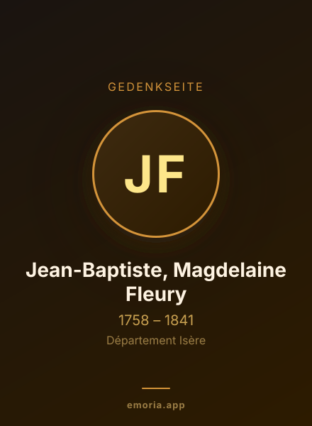 Gedenkportrait von Jean-Baptiste, Magdelaine Fleury