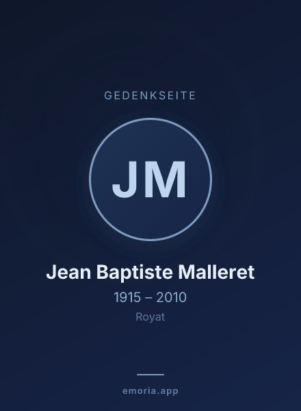 Gedenkportrait von Jean Baptiste Malleret