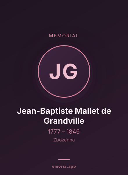 Memorial portrait of Jean-Baptiste Mallet de Grandville
