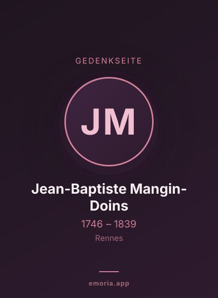 Gedenkportrait von Jean-Baptiste Mangin-Doins