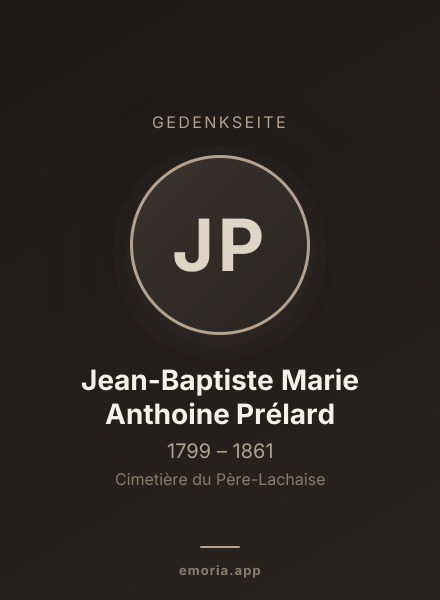 Gedenkportrait von Jean-Baptiste Marie Anthoine Prélard