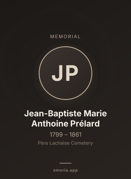 Memorial portrait of Jean-Baptiste Marie Anthoine Prélard