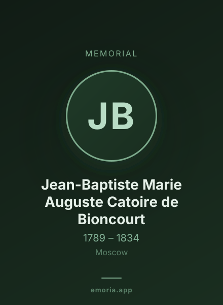 Memorial portrait of Jean-Baptiste Marie Auguste Catoire de Bioncourt