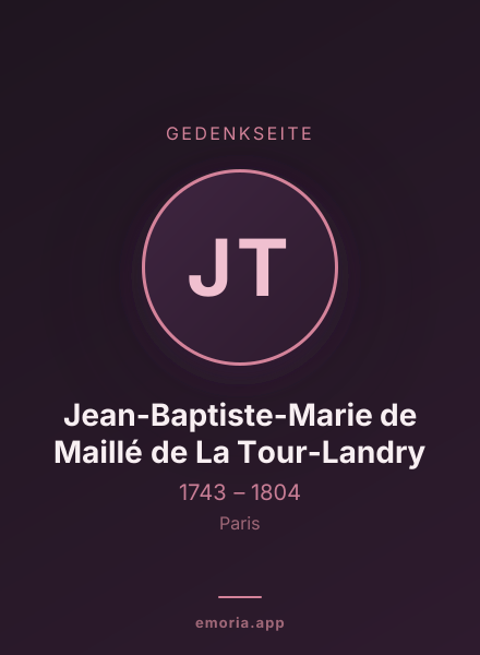 Gedenkportrait von Jean-Baptiste-Marie de Maillé de La Tour-Landry