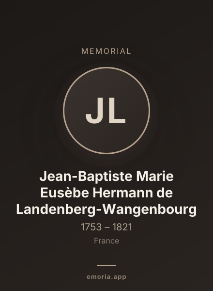 Memorial portrait of Jean-Baptiste Marie Eusèbe Hermann de Landenberg-Wangenbourg