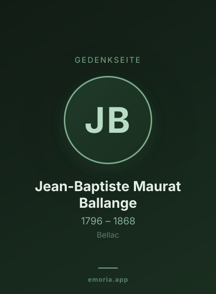 Gedenkportrait von Jean-Baptiste Maurat Ballange