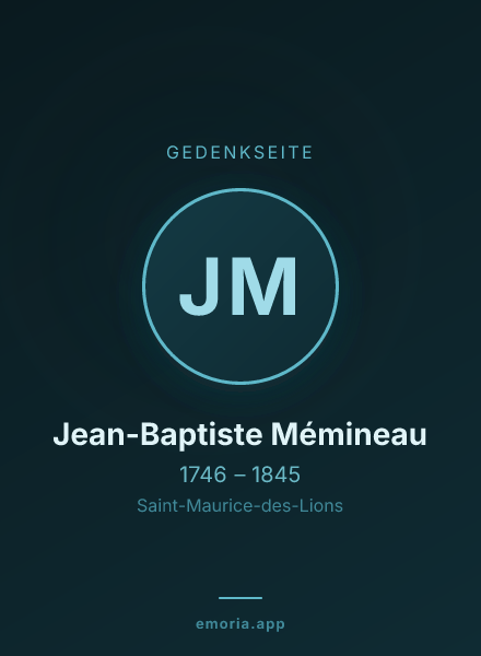 Gedenkportrait von Jean-Baptiste Mémineau