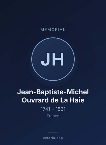 Memorial portrait of Jean-Baptiste-Michel Ouvrard de La Haie